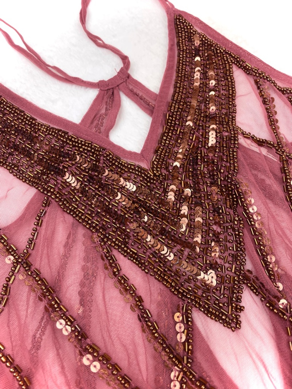 Kimchi Blue Dusty Rose Beaded Sheer Tank - Picture 5 of 8